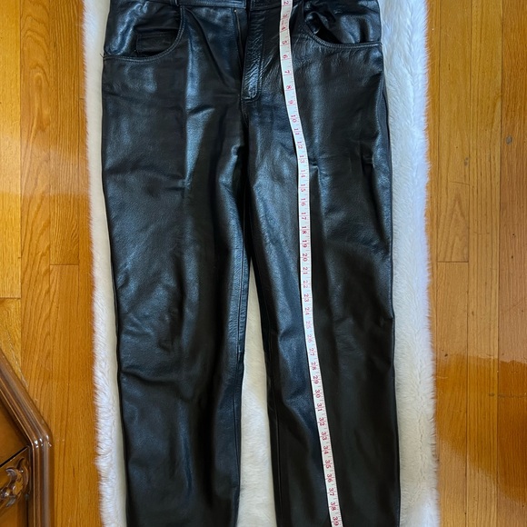 Men Black Leather Pants